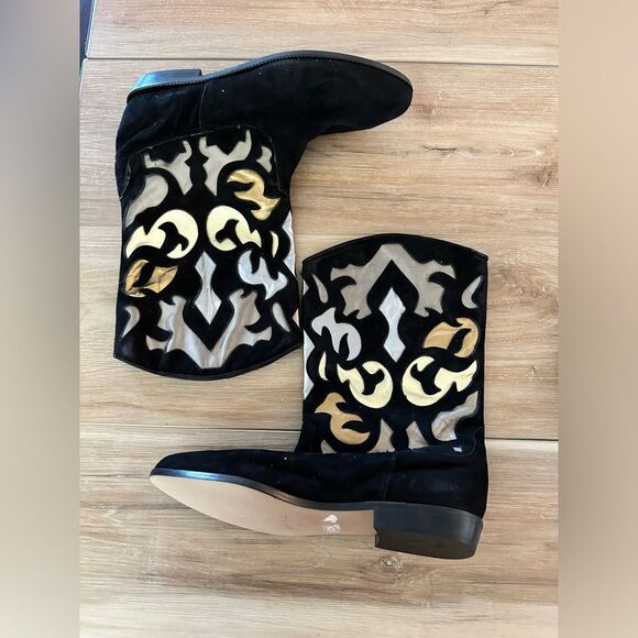 Sesto Meucci Shoes - Sesto Meucci Laser Cut Suede Cowboy boots 7M